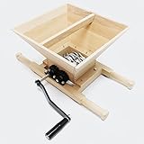 pigiadiraspatrice acciaio inox Mulino per frutta Mulino per frutta e bacche in legno da 7 litri Macina Trituratore frutta a manovella
