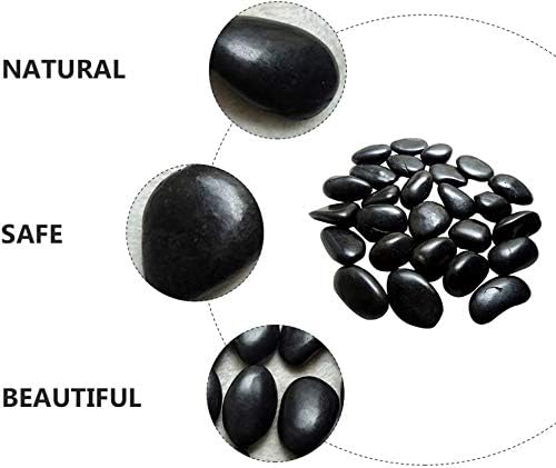 Image of Pebbles Stones for Plants Pots, Decorative Garden and Glass Pebbles, Table and Home Decor, Vase Fillers, Gravels Stone for Aquarium, Vase, Fountain Home Outdoor (Black) (480 GM)