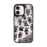 CASETiFY ミラー iPhone 16 ケース [鏡面(スマホカバー) / MagSafe対応/指紋防止] - Black Bunnies - シルバー (ブラックバンパー)