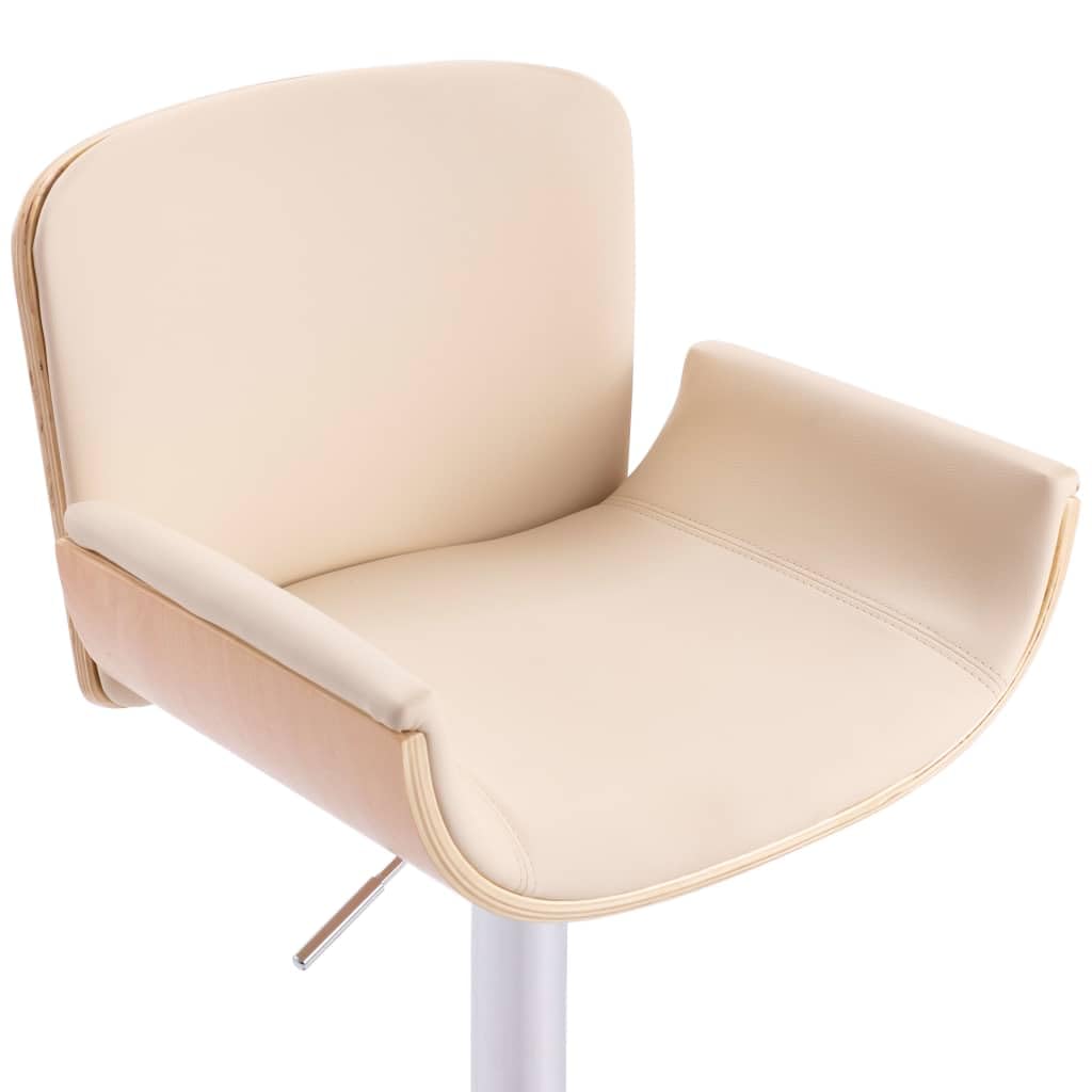 Taburete de bar de piel sintética con muelle de gas, altura regulable, estructura metálica, reposapiés, respaldo ergonómico, 51,5 x 49,5 x 89 – 109 cm, para cocina, comedor, bar, salón