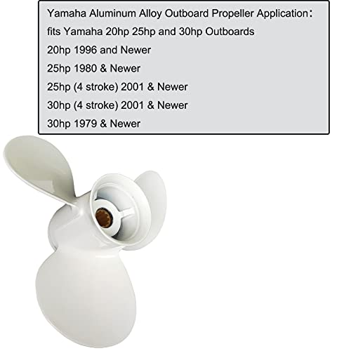 Image of 9 7 /8x12-F Boat Moto Aluminum Propeller | for Yamaha Outboard Engines 20hp 25hp 30hp,Replace 664-45954-01-00 ,10 Spline Tooth,9.875x12 - Aluminum Outboard Propeller
