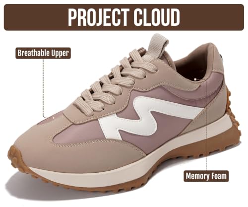 Image of Project Cloud Trendy Fashion Sneakers for Women 2026 - Memory Foam and Non-Slip Comfortable Casual Ladies Shoes for Womens Fashion Sneakers - Lightweight Lace-up Shoes (Lecco)