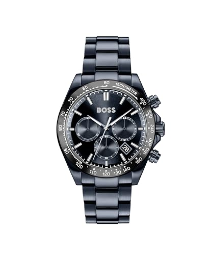 BOSS Chronograph Quartz Watch for Men Hero 2.0 Collection with Blue Stainless Steel Bracelet - 1514270