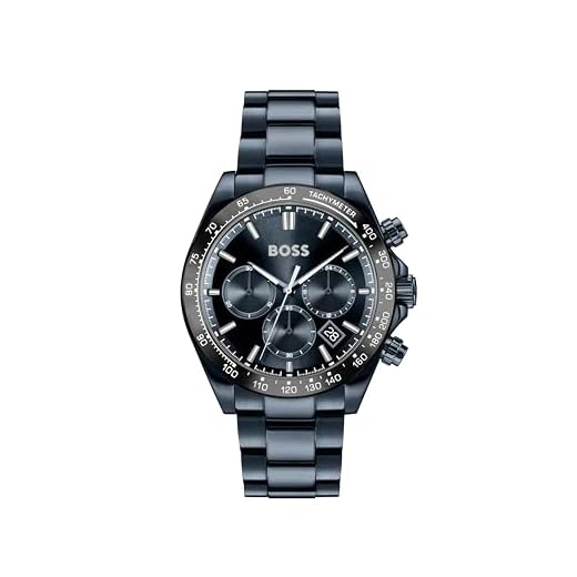 Boss Chronograaf Kwartshorloge Voor Heren Hero 2.0-Collectie Met Blauwe Roestvrijstalen Armband - 1514270