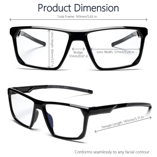 Image of Blue Light Blocking Glasses for Women Men, Square Thick Frame Anti Eyestrain & UV Glare JF6218