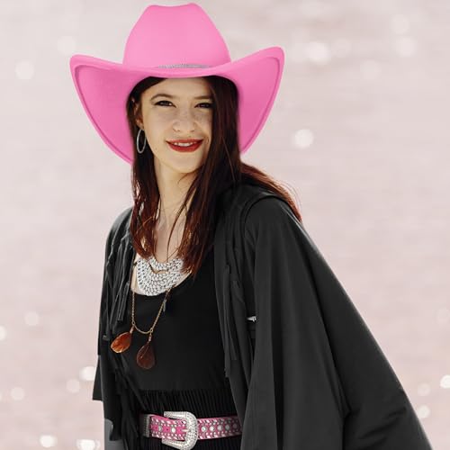 Image of Tisancy 4 Pcs Rhinestone Belt for Men Women Glitter Cowboy Hat Diamond Chain Earring Outfit for Party Supplies