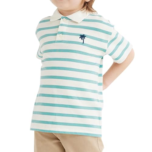 Toddler Kids Striped Polo Shirt Short Sleeve Girls Boys Golf Tennis Tee Tops Laper Half Button Down Soccer Shirts4