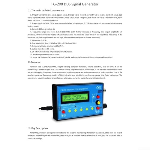 Generador de funciones DDS con pantalla LCD y 15 formas de onda para pruebas de laboratorio 5