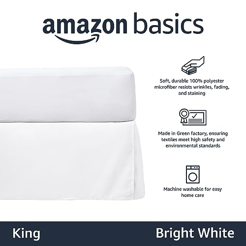 Amazon Basics BS1-WHT-KG Lightweight Pleated Bed Skirt thumb #1