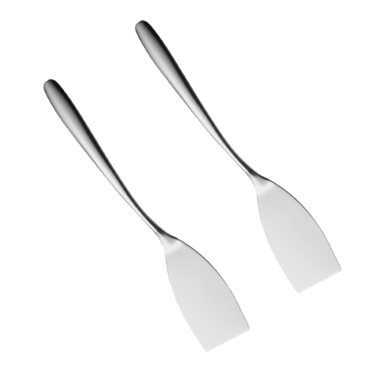 PRETYZOOM 5 Set Spatola per Friggere in Acciaio Inossidabile Pescare Spatola da Tornitore Scanalato Girauova per Pizza Cucina Grasso Flip Fabbricazione Silver 2 Pezzi*5