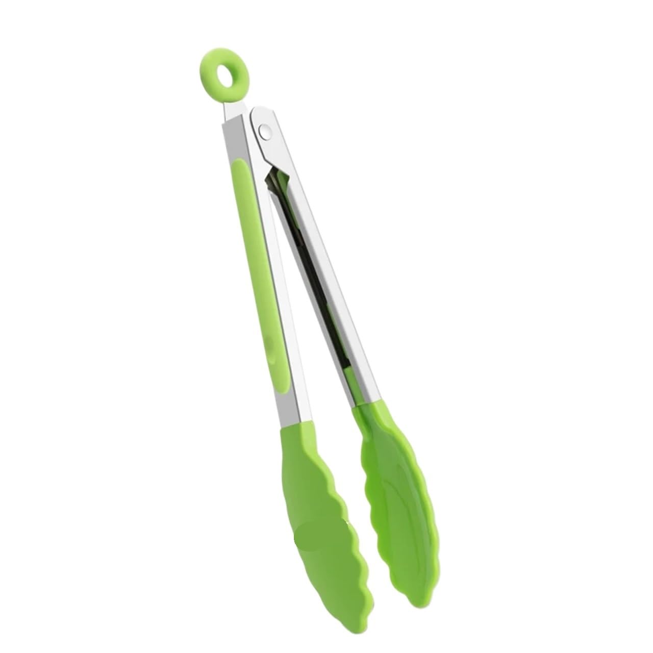 Küchenzangen-Set 3 teile/satz 7 zoll Silikon Küche BBQ Zangen Edelstahl Locking Kochen Zange Mit Silikon Tipps Rutschfeste Lebensmittel Zange for Kochen Für die Küche(Green)