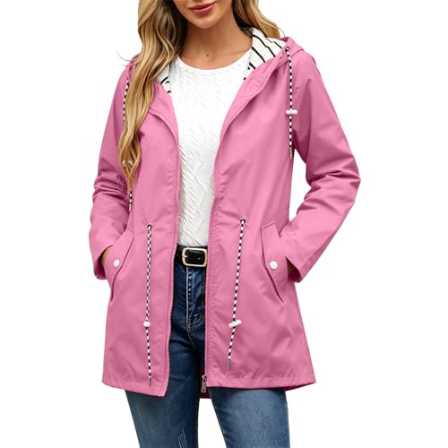 Veste imperméable longue légère contre la pluie avec poches zippées