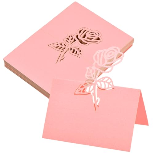 Lot de 50 cartes de siège, numéros de table, cartes d'invités, baptême, marque-places, mariage, feuilles pliantes, nom, rose