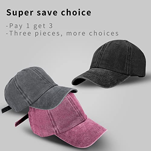 Image of Baseball Cap Unisex Vintage Washed Distressed Cap,Retro Adjustable Dad Hats,Baseball Hat for Men Women
