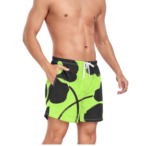 Traje de baño de hombre para playa y piscina con flores verdes llamativas 5