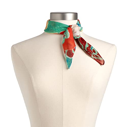 DEMDACO + ArtLifting Original Art Floral Stripes 21 Inch Square Neckerchief2