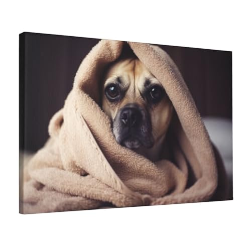 Toile de chien cocooning idéale pour créer un salon moderne et chaleureux