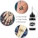 Temporary Tattoo Kit with 6 Bottles Semi Permanent Ink DIY Fake Freckles and 64 Patterns Adhensive Stencils for Women Men Kids, Black/Brown
