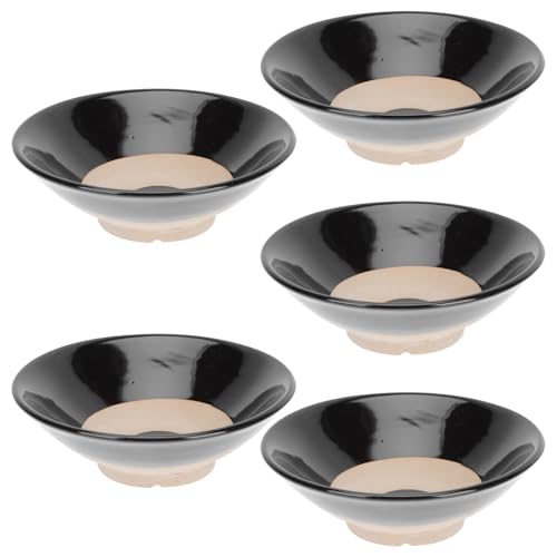 ERINGOGO 5 Cuencos de Comida Vintage de Cerámica Rústica Tazones Negros para Salsas y Condimentos Tamaño 3 Liang Prácticos para Almacenamiento y Uso en Mesa