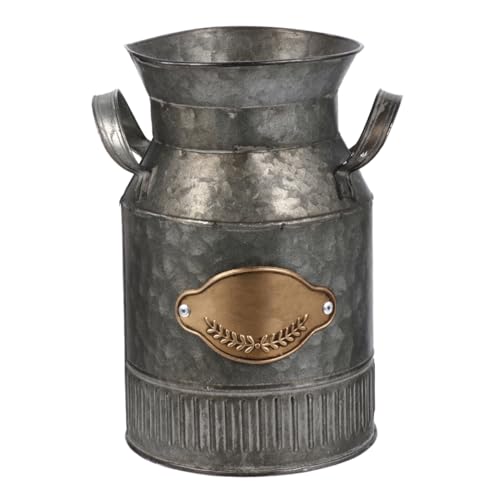 Retro Eisen Blumentopf Vintage Blumenvase Dunkelgrau, Blumeneimer...