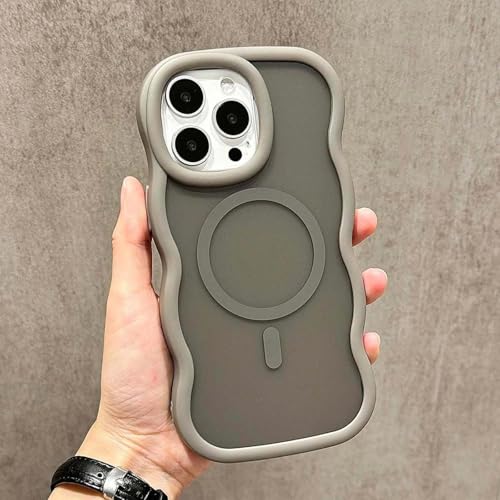 Coque silicone iPhone 13 Pro ondulé magnétique gris mat pour vos déplacements