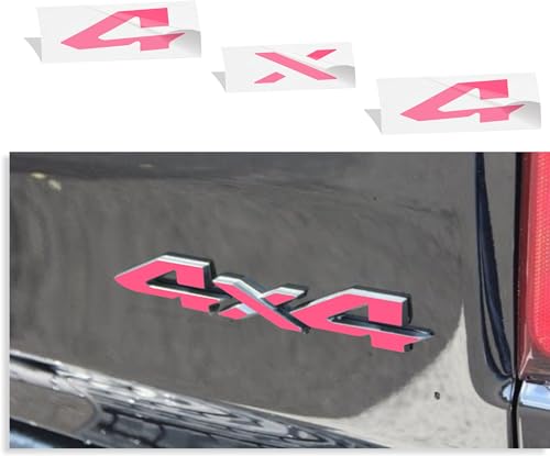 Image of Reflective Concepts 4x4 Emblem Overlay Decal Sticker -Fits: 2019-2026 Ram, NOT for Classic - (Color: Hot Pink)