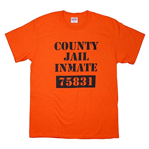 County Jail Prison Inmate Funny Novelty Orange 100% Cotton T Shirt Medium