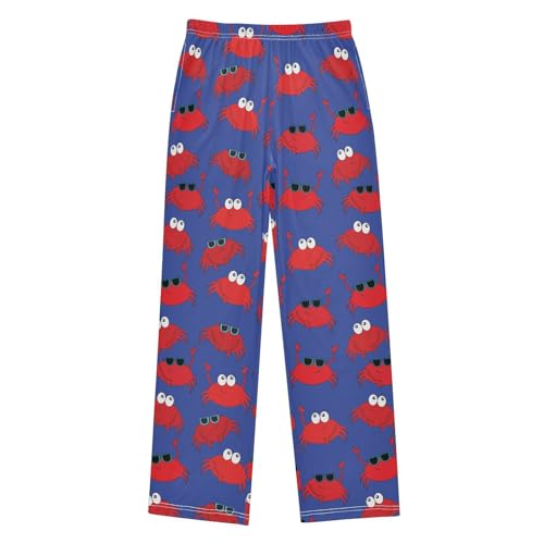 Boys' Pants Crab Beach Blue Pattern Long Bottoms Jogger Pants Elastic Waist Trousers with Pockets S-XL