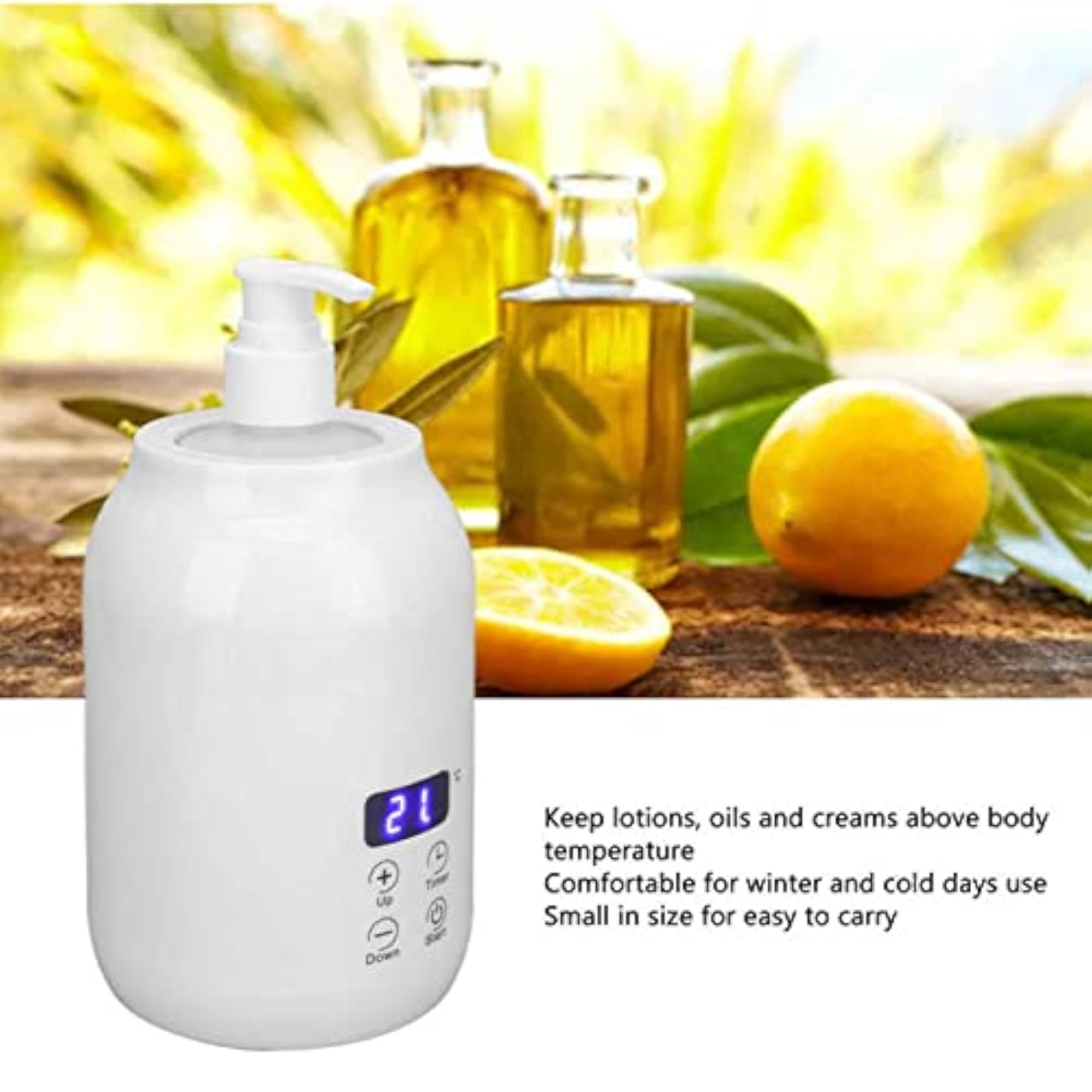 Small Multifunction Massage Oil Heater with 2 Empty Bottles