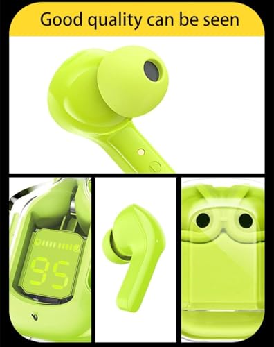 Image of Wireless Ear Bear Buds Wireless with 60H Playtime, Noise Isolation & Clear Calls, Bluetooth Earbuds with Voice Assistant, Bluetooth V 5.3 & with Type C Fast Charging 60H Playtime (Green)
