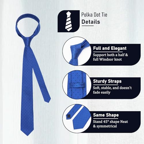 Image of Polka Dot Tie for Mem, Classic 57 inch Mens Ties Patterned Formal Men's Necktie for Business Party Wedding Shirt Tuxedo