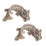 [HYTROVE] 2個 製レトロ鯉ペンダント 手作り用あきチャーム キーホルダー ネックレス兼用 室内飾りや季節装飾に適応