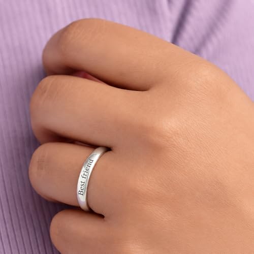 Image of Sechi 925 Sterling Silver Plain Customized Band Ring for Mens and Women | 925 Stamped Stacking Thumb Finger Ring Boys & Girls | Gift for him her | Chandi Ring | Thumb Ring | 6 Month Warranty
