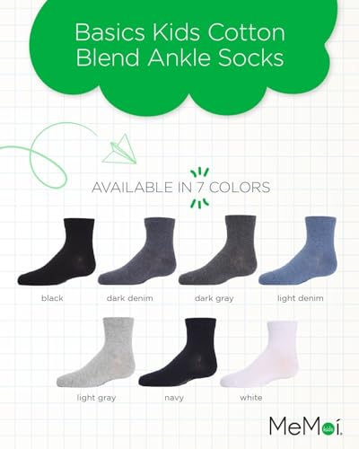 MeMoi Unisex Basics Kids Cotton Blend Ankle Socks2