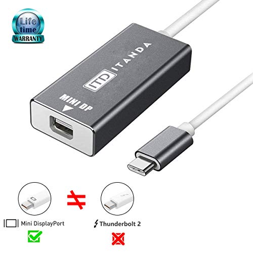 USB-C to Mini DisplayPort Adapter, ITD ITANDA 4K Type C to Mini DP