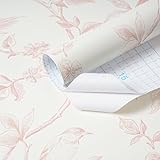 Yomshi Self Adhesive Wallpaper Pink Peel and Stick Wallpaper Bird Floral Wallpaper Sticky Back Plastic 44CM x 10M Waterproof Vinyl Film for Bedroom Living Room - Image 2