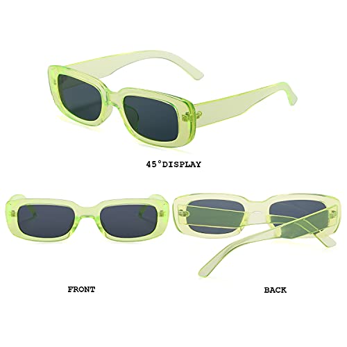 Image of BUTABY Rectangle Sunglasses for Women Retro Driving Glasses 90's Vintage Fashion Narrow Square Frame UV400 Protection