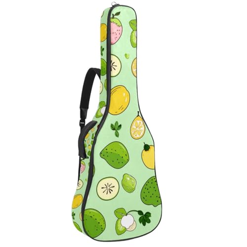 Housse universelle guitare acoustique 42 pouces motif fruits verts avec grand sac de transport