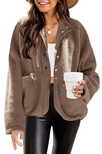 Nirovien NB 560667 Womens Fuzzy Fleece Jacket Button Down Sherpa Coats Casual Winter Warm Outwear thumb #1