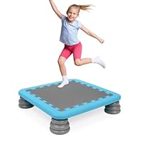 GreenWhim Kids Indoor Trampoline Board Autism-Friendly Sensory Toy with PU Foam Padding – Safe Durable Mini Jump Board for Active Play & Therapy – 80KG Weight Limit – Easy to Assemble & Clean (Blue)
