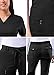 Adar Pro Scrubs Set for Women - Stretch Enhanced V-Neck Scrub Top & Slim Fit Scrub Pants, 9 Pockets - 4400 - Black - XS