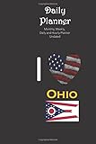 Daily planner Undated I love Ohio USA States Collection: Monthly, Weekly, Daily and Hourly Planner Undated size 6x9 inch from Rain Journals.