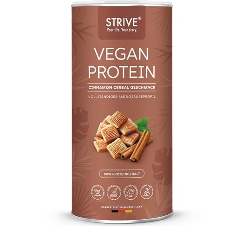 STRIVE Vegan Protein | Cinnamon Cereal | 24g Protein pro Portion, laborgeprüfte Qualität, vollständiges Aminosäureprofil aus fünf Premium Protein Quellen, 600g Eiweiß Pulver