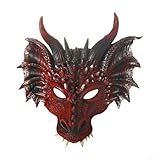 Niceminiwall Masque de dragon 3D détaillé pour Halloween et costume fabriqué à partir de polyrésine avec sangle élastique pour adultes et enfants, ajustement confortable et sécurisé