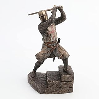 Veronese Design Templar Knight Wielding Double Handed Sword Statue