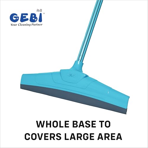 Image of Gebi Richline Luxury Floor Wiper | Soft Rubber Blade | Long Handle for No Bending | Durable Body | Covers Large Area | Angular Design for Easy Cleaning | Blue Colour| Rubber Blade| Pack of 1|