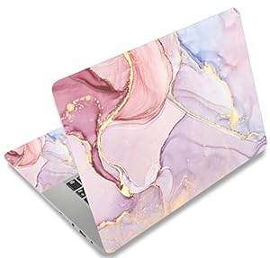 Mibbxea 15.4-15.6 Inch Laptop Skin Sticker, Customisable, Universal for 12.1 13 13.3 14 Inch Computers and Netbooks, Reusable Notebook Art Protector (030 Colourful Marble)