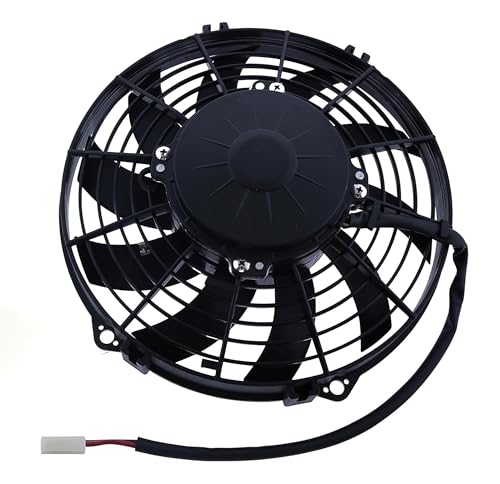 Demfec 12V 9" Low Profile Curved Blade Puller Fan 30100452 VA07-AP12/C-58A Compatible with SPAL 625CFM by Demfec - Used condition - US$51.08