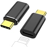 Jadebones USB-C Male to Lightning Female Adapter (2 Pack), PD Fast Charging&Data Transfer for iPhone 15/15 Plus/15 Pro/15 Pro Max,iPad Air,Other Type C Device, Black