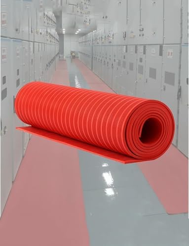 High Volta Non-Slip Rubber Mat, 100x500x0.5cm, 5mm Thick, Durable Floor Mat for Home & Commercial Use, Safe & Red Anti-Fatigue Matting